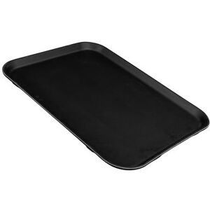 "Cambro 1520CT110 Rectangular Camtread Serving Tray - 15x20 1/4"", Fiberglass, Black Satin"