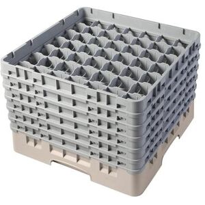 Cambro 49S1114184 Camrack Glass Rack w/ (49) Compartments - (6) Gray Extenders, Beige, 49 Compartments, 6 Extenders