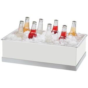 "Cal-Mil 3005-12-55 Luxe Rectangular Ice Housing - 20 1/4""L x 12 1/4""W x 6 1/4""H, White, Stainless"