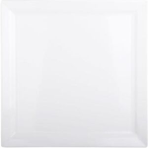 "Elite Global Solutions DS1225-W Vogue 12 1/4"" Square Melamine Dinner Plate, White, 6/Case"