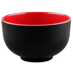 "Elite Global Solutions JW4432T-BR Karma 24 oz Round Melamine Bowl, Black/Red, Red/Black, 5 1/4"" x 3"""