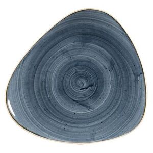 "Churchill SBBSTR121 12 1/4"" Triangular Stonecast Lotus Plate - Ceramic, Blueberry"