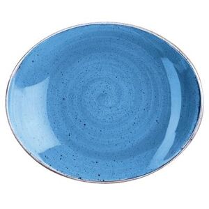 "Churchill SCFSOP71 Oval Stonecast Plate - 7 3/4"" x 6 1/4"", Ceramic, Cornflower Blue"