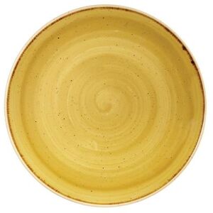 "Churchill SMSSEV101 10 1/4"" Round Stonecast Plate - Ceramic, Mustard Seed Yellow"