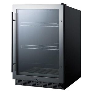 "Summit SCR2466B 23 1/2"" W Undercounter Refrigerator w/ (1) Section & (1) Door, 115v, 24"" Wide, Built-in Capable, Silver"