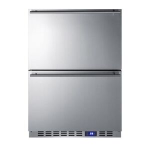 "Summit SPR627OS2D 24"" W Undercounter Refrigerator w/ (1) Section & (2) Drawers, 115v, Silver"