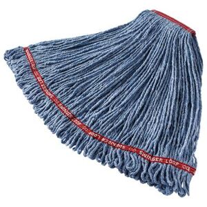 "Rubbermaid FGC11306BL00 Looped-End Large Wet Mop Head - 1"" Headband, 4 Ply Cotton/Synthetic Blend, Blue, 24 Ounce"