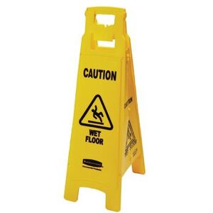 "Rubbermaid FG611477YEL 4 Sided Floor Sign - ""Caution Wet Floor"", Yellow, 4-Sided Structure"