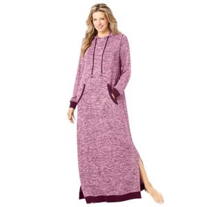 Plus Size Women's Marled Hoodie Sleep Lounger by Dreams & Co. in Midnight Berry Marled (Size 22/24)