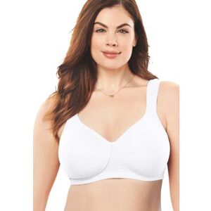 Plus Size Women's Cotton Wireless Lightly Padded T-Shirt Bra by Comfort Choice in White (Size 46 DDD)