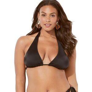 Plus Size Women's Elite Triangle Bikini Top by Swimsuits For All in Black (Size 10)