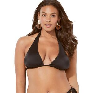 Plus Size Women's Elite Triangle Bikini Top by Swimsuits For All in Black (Size 8)
