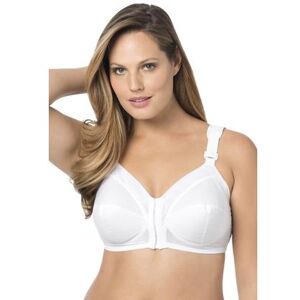 Plus Size Women's Exquisite Form® Fully® Front-Close Classic Support Wireless Bra by Exquisite Form in White (Size 48 DD)