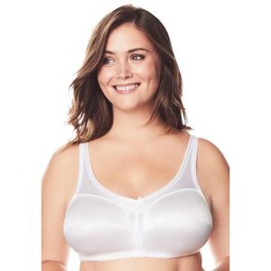 Plus Size Women's Satin Wireless Comfort Bra by Comfort Choice in White (Size 38 G)