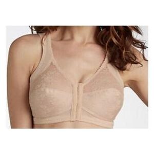 Plus Size Women's Front Closure Back Support Bandeau Bra by Rago in Blush (Size 36 D)