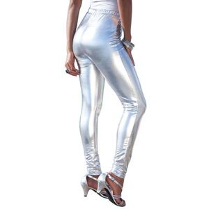 Plus Size Women's Metallic Legging by Roaman's in Silver (Size 5X) Stretch Pants