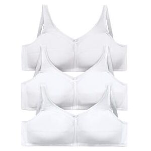 Plus Size Women's 3-Pack Cotton Wireless Bra by Comfort Choice in White Pack (Size 48 B)