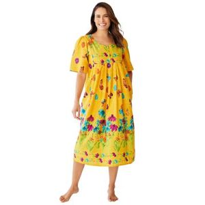 Plus Size Women's Mixed Print Short Lounger by Only Necessities in Yellow Butterfly (Size 5X)