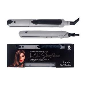 Plus Size Women's Dual Value Pack Hair Straightener Includes Travel Hair Strightener by Pursonic in Silver