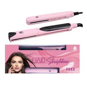 Plus Size Women's Dual Value Pack Hair Straightener Includes Travel Hair Strightener by Pursonic in Pink