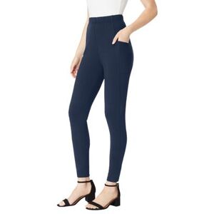 Plus Size Women's Side-Pocket Essential Legging by Roaman's in Navy (Size 22/24)