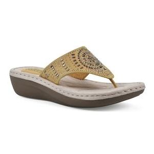 Wide Width Women's Cienna Sandals by Cliffs in Marigold Fabric (Size 11 W)