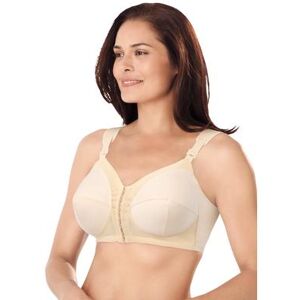 Plus Size Women's Exquisite Form® Fully® Front-Close Classic Support Wireless Bra by Exquisite Form in Beige (Size 48 C)