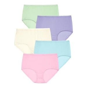 Plus Size Women's Nylon Brief 5-Pack by Comfort Choice in Pastel Pack (Size 12) Underwear