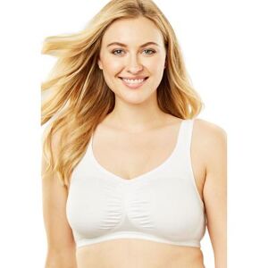 Plus Size Women's Wireless Leisure Bra by Comfort Choice in White (Size 44 B)