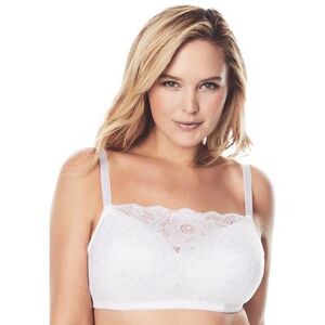 Plus Size Women's Lace Wireless Cami Bra by Comfort Choice in White (Size 44 DDD)