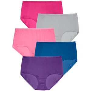 Plus Size Women's Nylon Brief 5-Pack by Comfort Choice in Midtone Pack (Size 9) Underwear