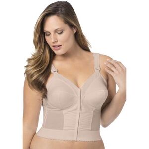 Plus Size Women's Front-Close Wireless Longline Posture Bra by Exquisite Form in Beige (Size 42 DD)