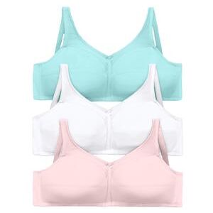 Plus Size Women's 3-Pack Cotton Wireless Bra by Comfort Choice in Pastel Assorted (Size 40 D)