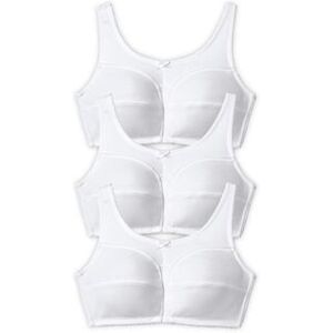 Plus Size Women's 3-Pack Cotton Wireless Bra by Comfort Choice in White Pack (Size 50 D)