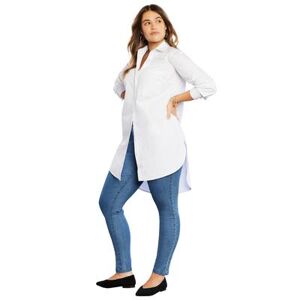 Plus Size Women's Poplin La Vie Max Tunic by June+Vie in White (Size 26/28)