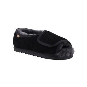 Wide Width Women's Apma Women'S Open Toe Slipper by LAMO in Black (Size 12 W)