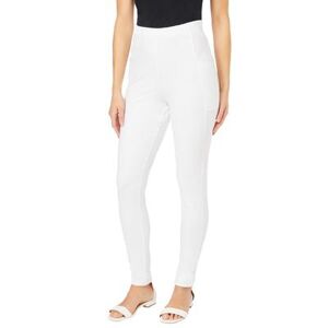 Plus Size Women's Side-Pocket Essential Legging by Roaman's in White (Size 38/40)