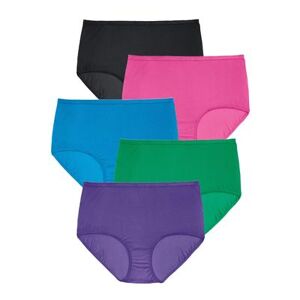 Plus Size Women's Nylon Brief 5-Pack by Comfort Choice in Bright Pack (Size 13) Underwear