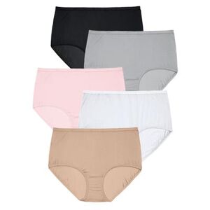 Plus Size Women's Nylon Brief 5-Pack by Comfort Choice in Basic Pack (Size 7) Underwear