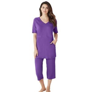 Plus Size Women's Capri Lounge Set by Dreams & Co. in Plum Burst (Size 22/24)