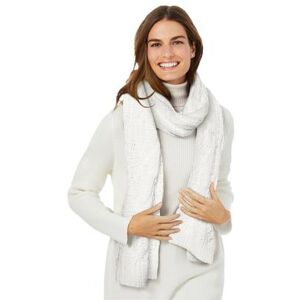 Women's Cable Knit Scarf by Accessories For All in Ivory