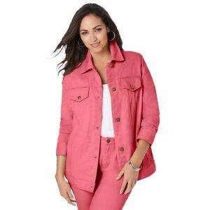 Plus Size Women's Classic Cotton Denim Jacket by Jessica London in Tea Rose (Size 18) 100% Cotton Jean Jacket