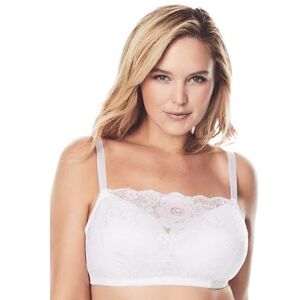 Plus Size Women's Lace Wireless Cami Bra by Comfort Choice in White (Size 50 DD)