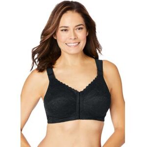 Plus Size Women's Front Close Wireless Posture Bra by Comfort Choice in Black (Size 54 B)