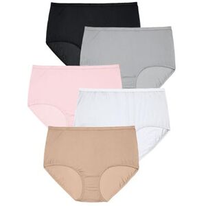 Plus Size Women's Nylon Brief 5-Pack by Comfort Choice in Basic Pack (Size 16) Underwear