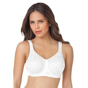 Plus Size Women's Easy Enhancer Lace Wireless Bra by Comfort Choice in White (Size 46 D)