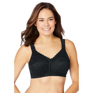 Plus Size Women's Front Close Wireless Posture Bra by Comfort Choice in Black (Size 42 D)