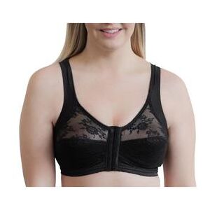 Plus Size Women's Front Closure Back Support Bandeau Bra by Rago in Black (Size 40 DDD)