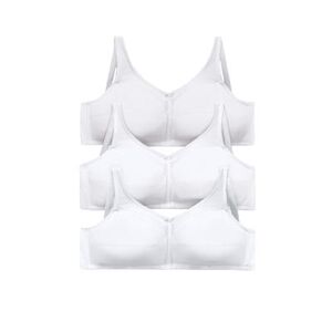 Plus Size Women's 3-Pack Cotton Wireless Bra by Comfort Choice in White Pack (Size 52 DDD)