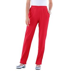 Plus Size Women's Straight-Leg Soft Knit Pant by Roaman's in Vivid Red (Size 2X) Pull On Elastic Waist
